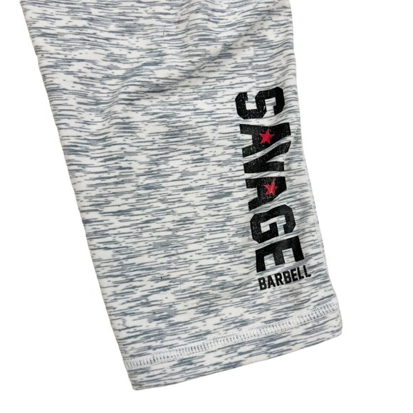 Savage Barbell Heather Grey Workout Gym Athletic Crop Legging Mesh Inset Woman M - Picture 3 of 9